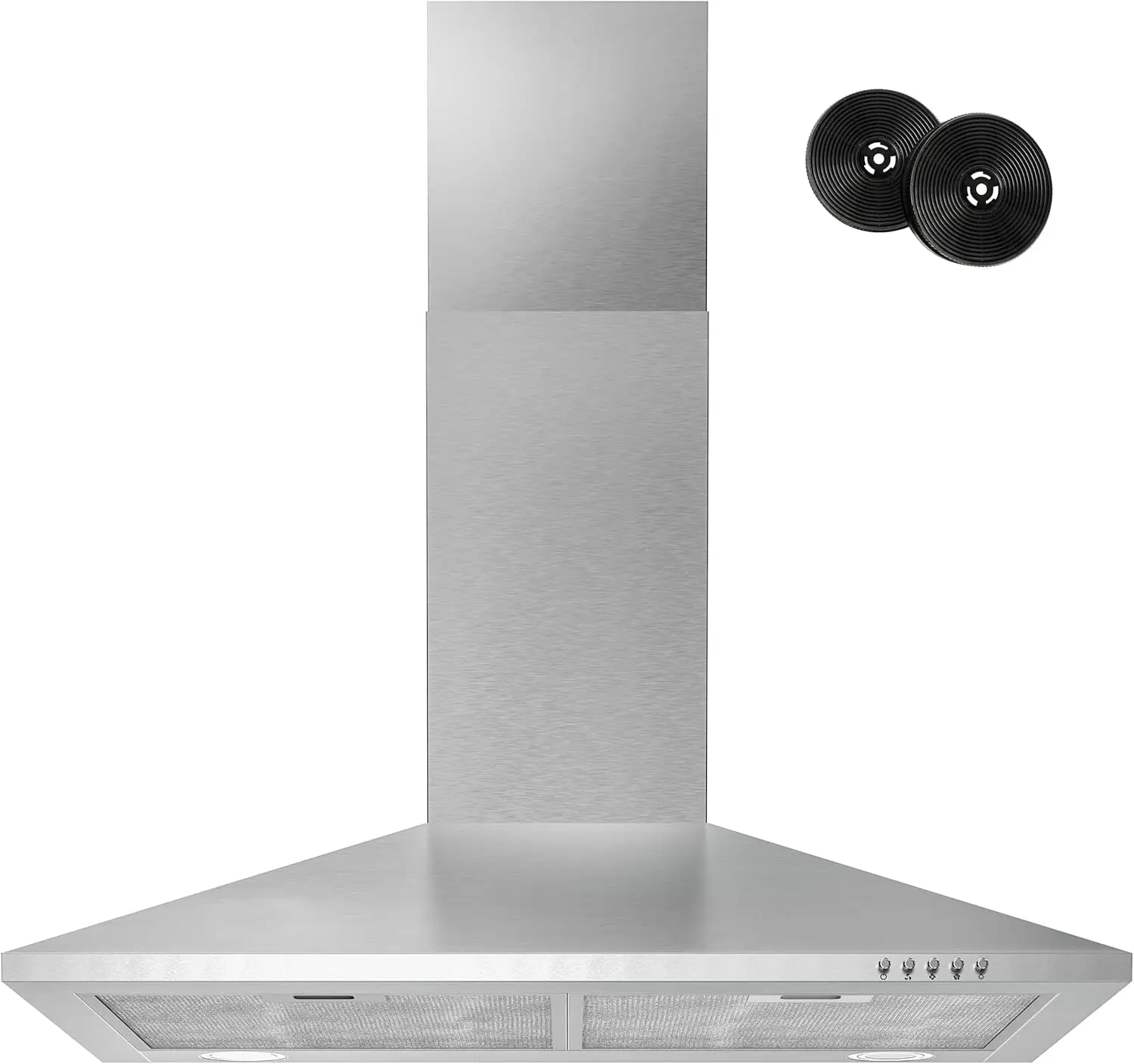 

Range Hood 30 inch, Wall Mount Range Hood with LED Lights, 3-Speed Exhaust Fan, Ducted/Ductless Convertible, Aluminum Me