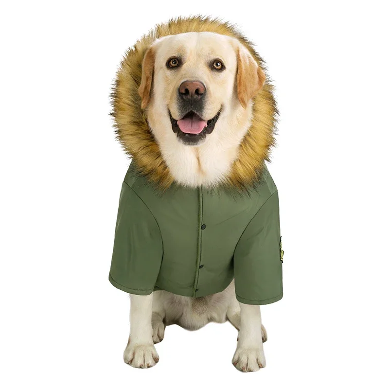 Big Dog Coat Jacket Outfit Winter Pet Clothes Corgi Samoyed Border Collie Labrador Golden Retriever Weimaraner Dog Clothing