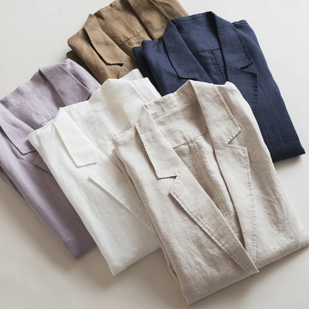 Dave&di Loose Fitting Pocket Small Suit Linen Commuting Casual Thin Style Artistic Long Sleeved Jacket For Women In Spring