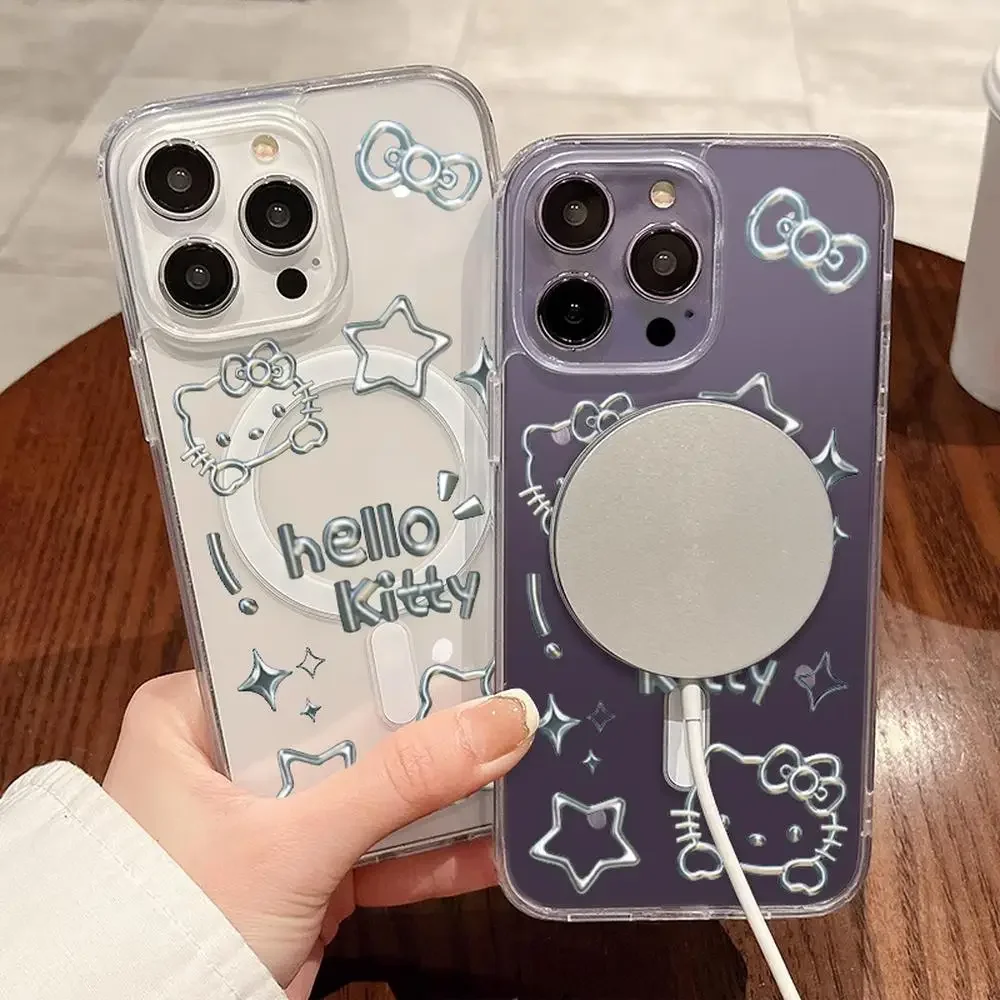 Hello Kitty Iphone 16 Promax Case Iphone 16/15/14/13/12/11/x/xs/xs Max Girl Phone Case Sanrio Hellokitty Cartoon Accessory