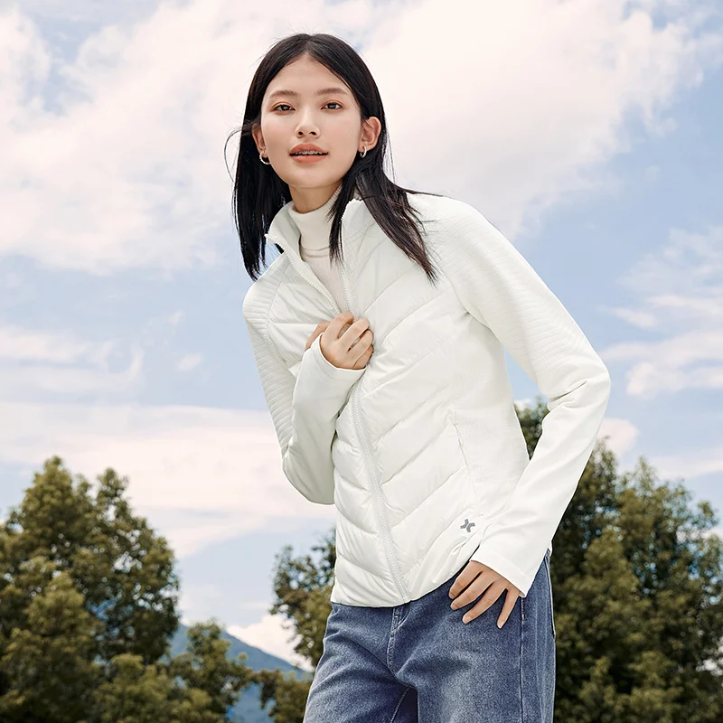 Semir Jacket Women White Patchwork Slimming 2023 Winter New Sporty Style Slim Down Jacket