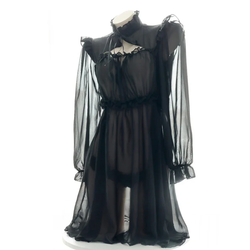 Abito da donna in chiffon Lolita camicie da notte da principessa camicie da notte stile palazzo vintage anime camicia da notte cosplay lounge sleepwear