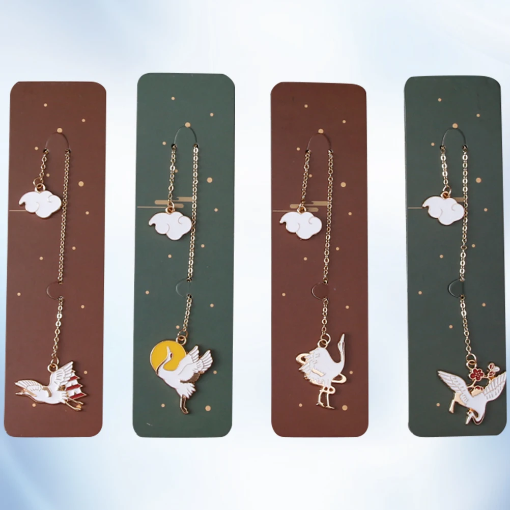 

4pcs Metal Bookmarks Creative Decorative Book Markers Lightweight Environmentally Friendly For Students