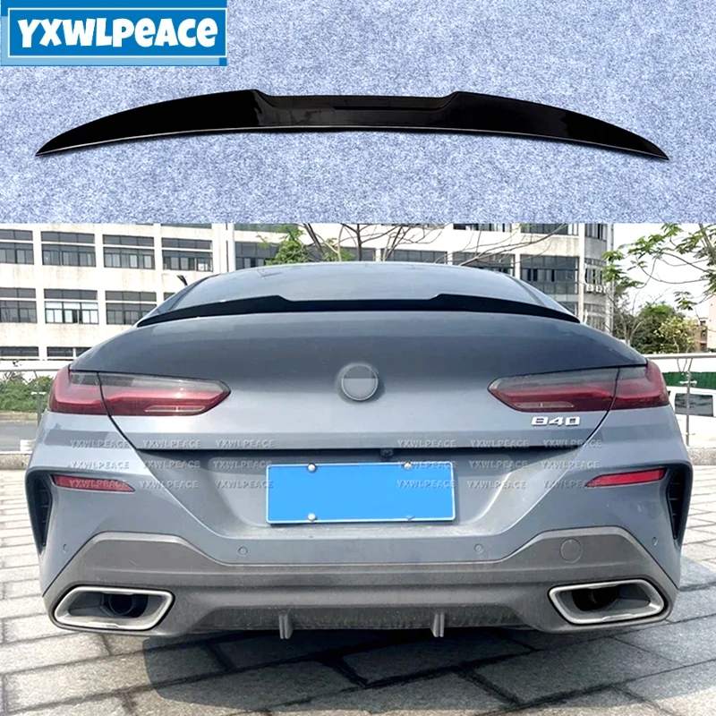 

For BMW 8 Series G16 M8 4 Door 2018-2022 Spoiler ABS Gloss Black /Carbon Look Rear Trunk Lip Spoiler Body Kit Accessories