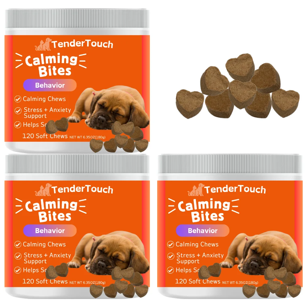 

360 Chews - 3 Pack(3 x 180g/6.35oz) 540g/19.1oz - TenderTouch Calming for Dogs - Help Natural Dog Anxiety for Everyday Stress