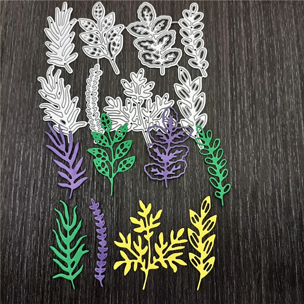 8PCS Leaves Cutting Dies for DIY 3D Scrapbook Album Paper Cards Decorative Crafts Metal Dies for Crafts Embossing Knife Mold