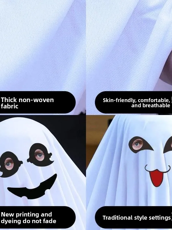 loween Ghost Costume Cloak eup Par Adult Children's Clothes Performance Outfit Polyester Material Traditional Chinese...