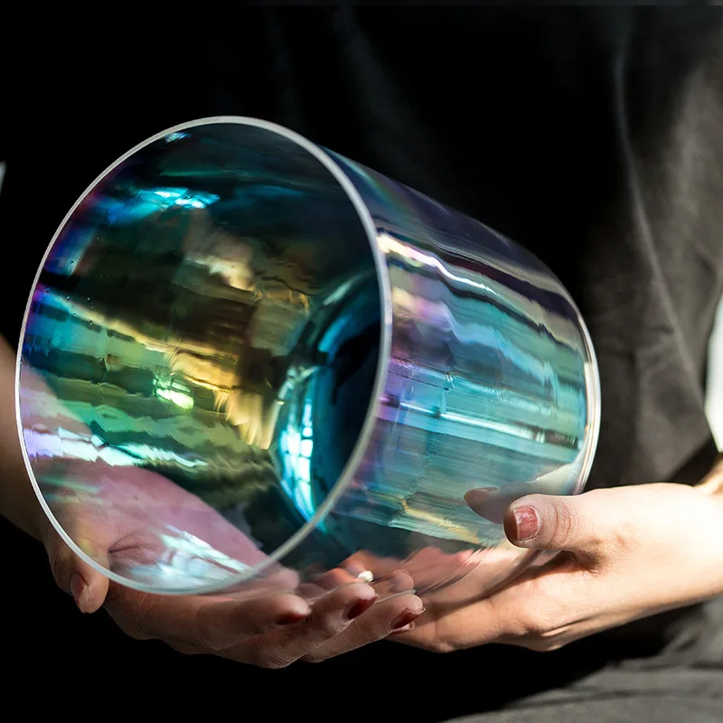 2025 Transparent Iridescent Crystal Opalescent Chakra Singing Bowl For Sound Healing Meditation And Chakra Balancing