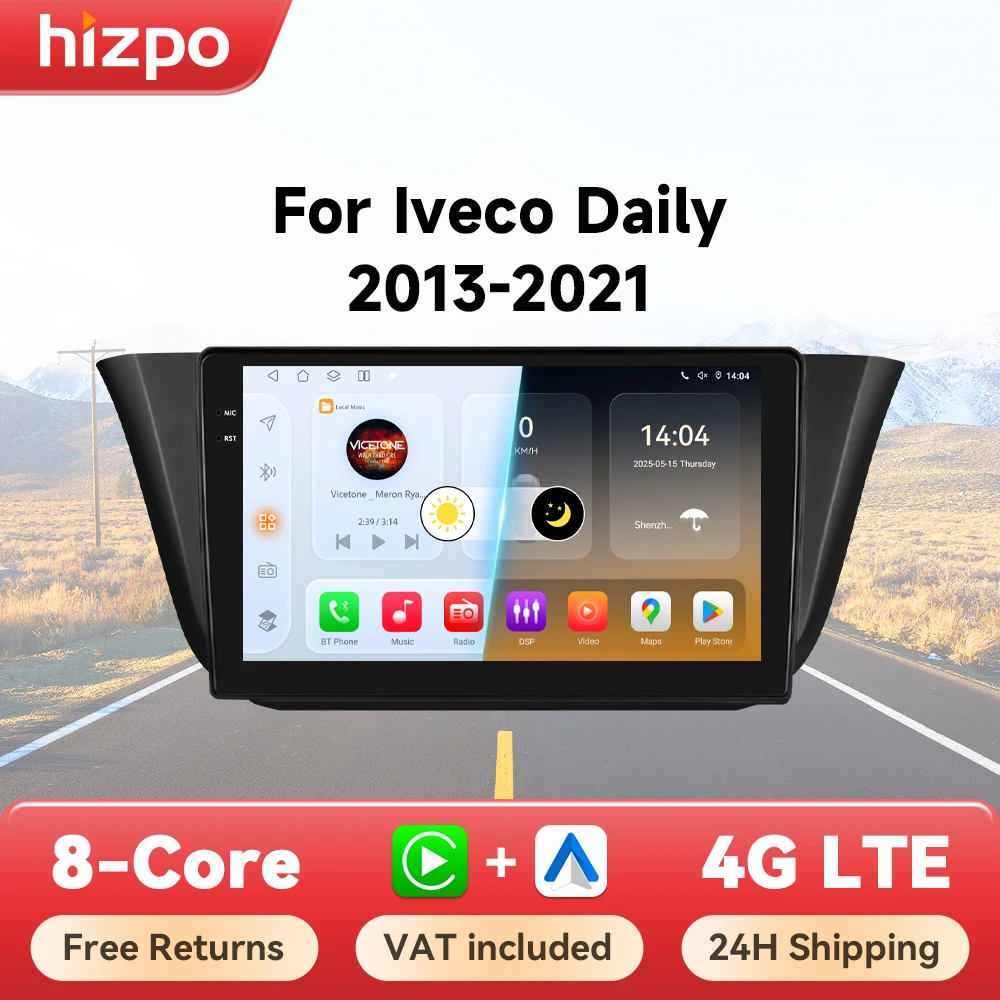 Hizpo 9 Android Auto Radio Per Iveco Daily 2013 2014 2015 2016 2017 2018 2019 2020 2021 Carplay Auto Lettore Multimediale GPS 2din