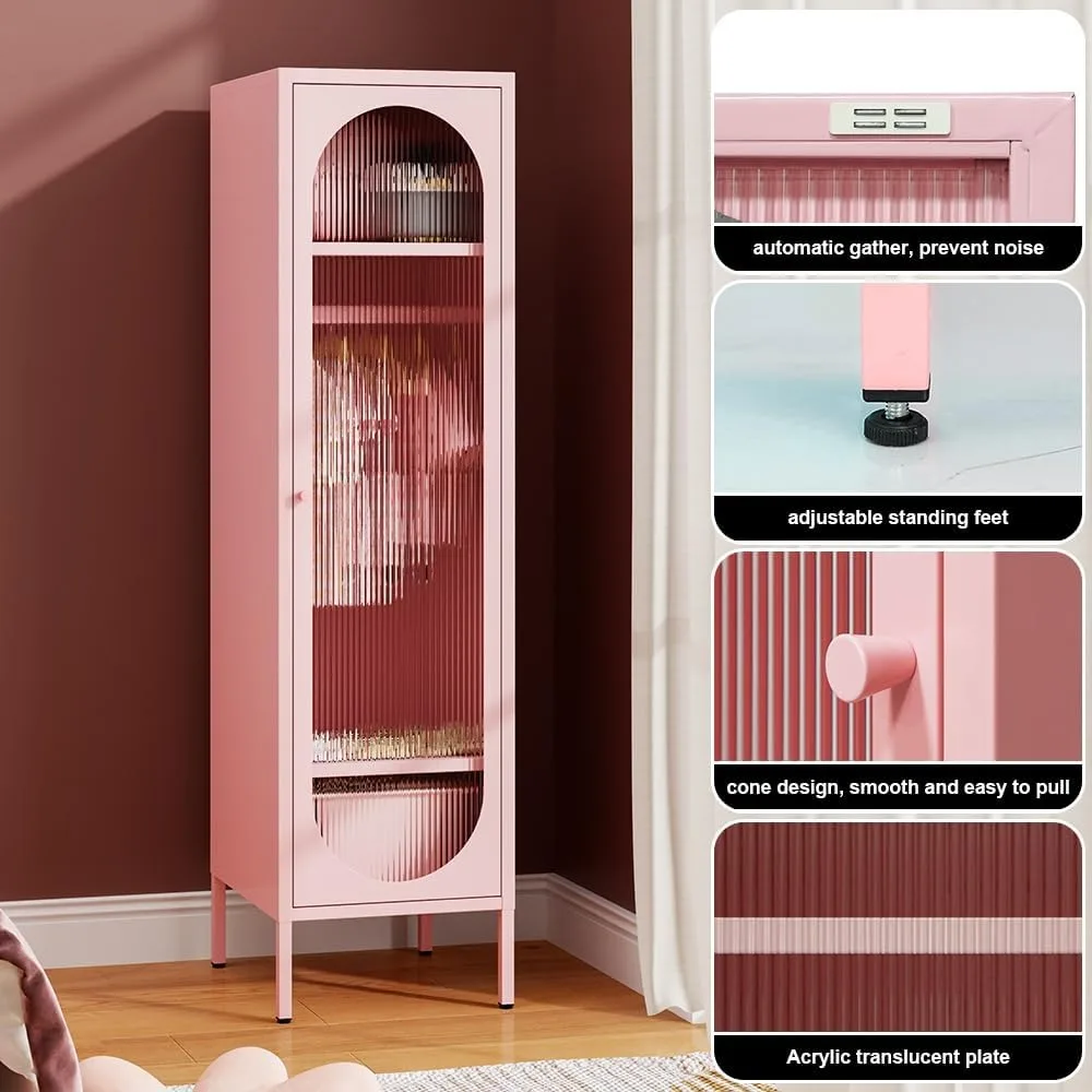 خزانة تخزين معدنية لغرفة نوم الأطفال، والفصول الدراسية المدرسية، والمكتب، وخزانة خزائن أطفال شفافة من الأكريليك مع رفين #4