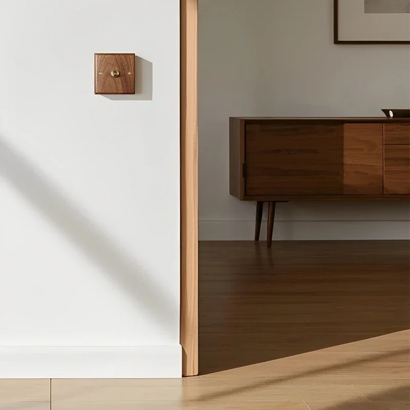 Avoir Retro Black Walnut Panel Rest Switches 86 Type EU Brass Lever Momentary Switch Wall Socket With Usb Type C Toggle Switch