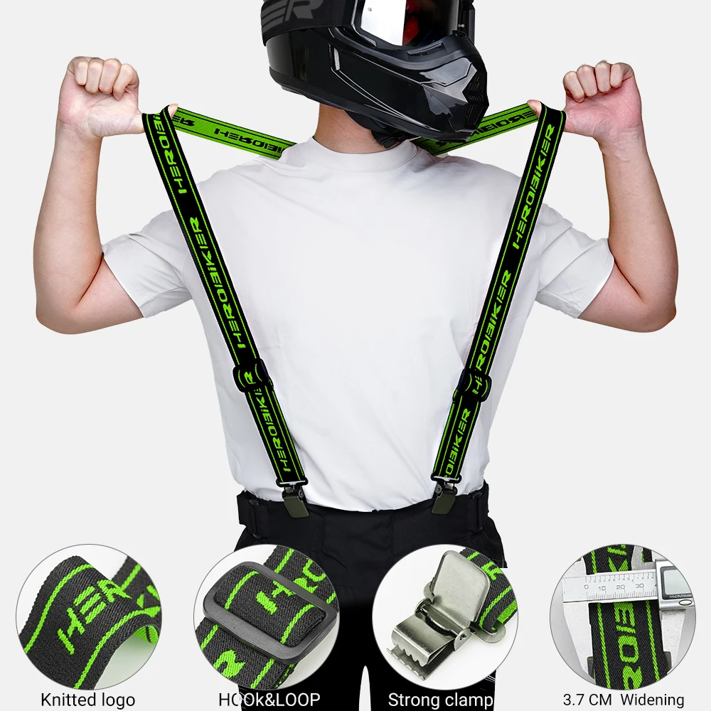 Мотоциклетные высокоэластичные регулируемые Y-образные ремни для подтяжек, мотоциклетные подтяжки, подтяжки для брюк, регулируемые подтяжки для брюк для мотокросса