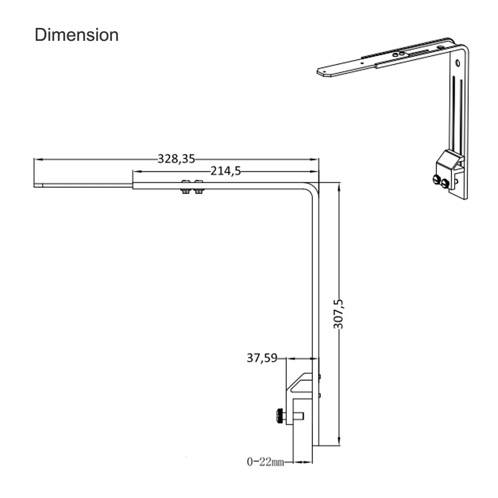 Aluminium Fixer Bracket Black Stands Mount Arm For WRGB Aquarium LED Light Aqua Star G5