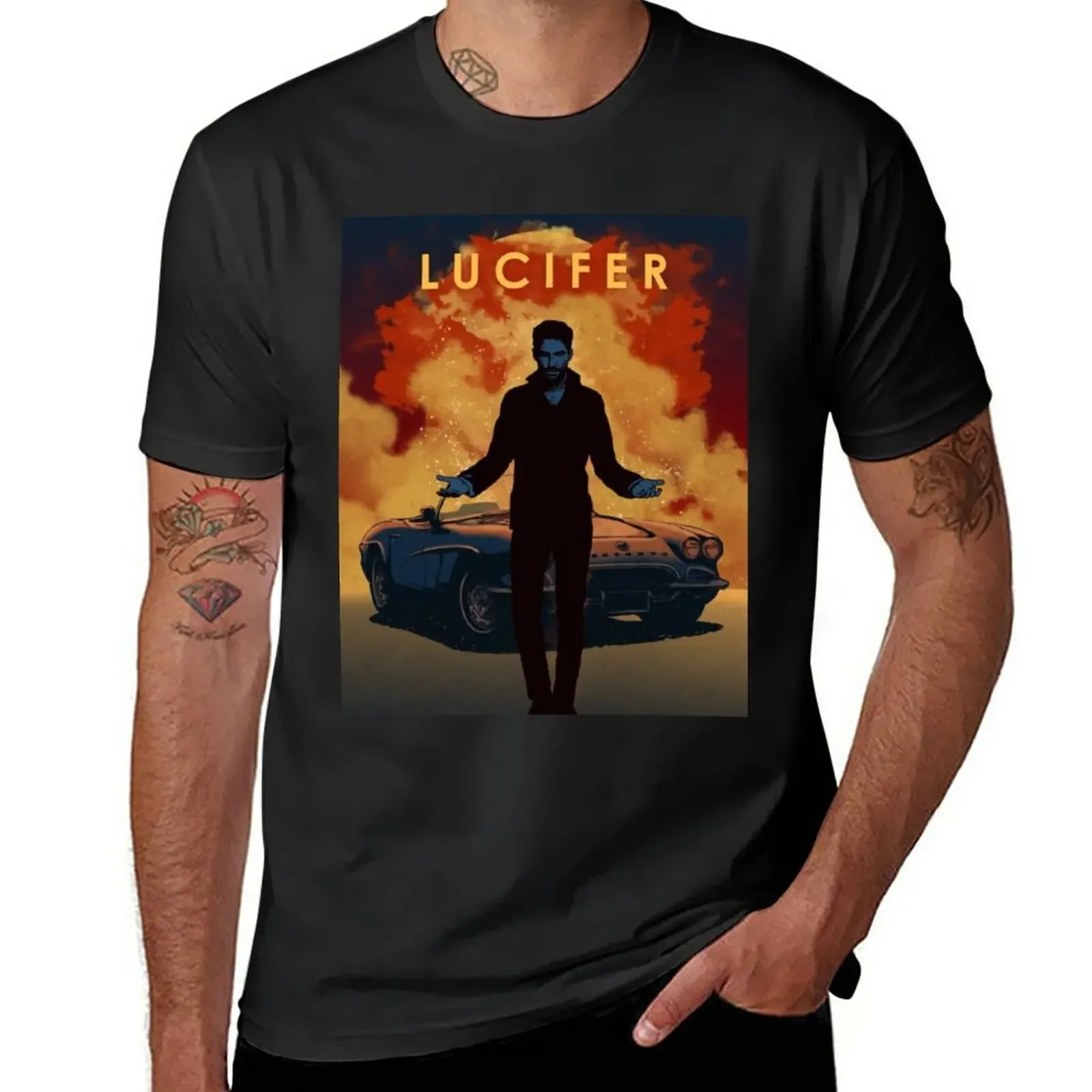 

Lucifer Morningstar Vintage NETFLIX style T-Shirt kawaii clothes Short sleeve tee summer top men clothing