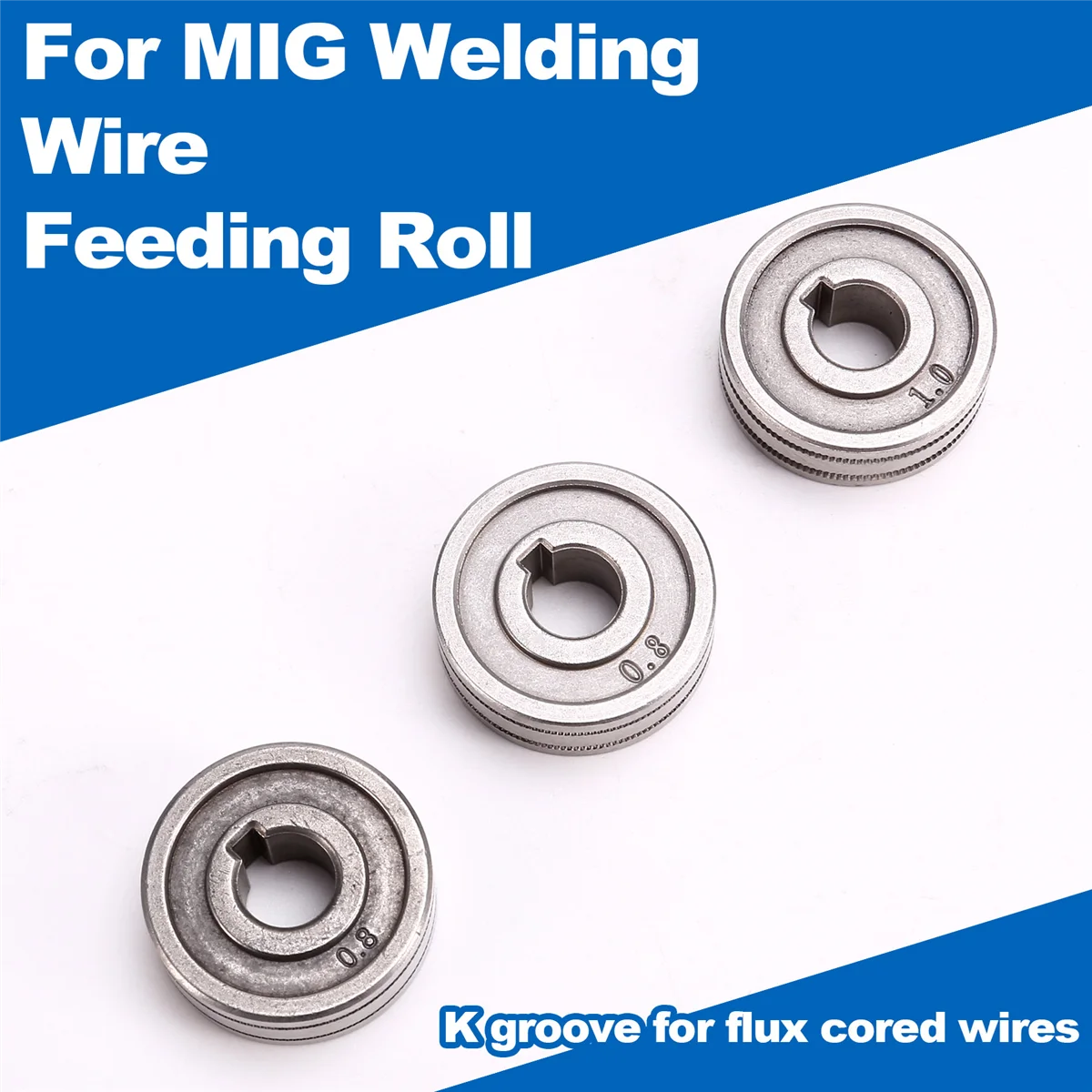 3PCS Welding Wire Feeding Roller Drive Wheel 0.6mm-1.2mm Knurl K Groove MIG Wire Guide High Quality Welding Accessories