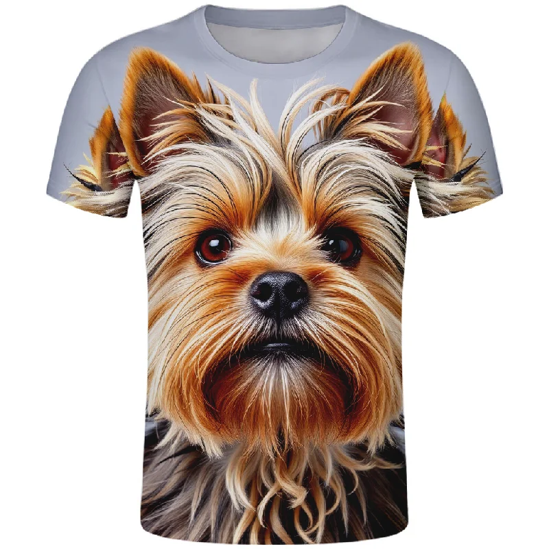 Camiseta de Cairn Terrier, nombre personalizado gratis, número, logotipo de equipos, tocado de animales cómicos, ropa con foto y texto impreso en pico