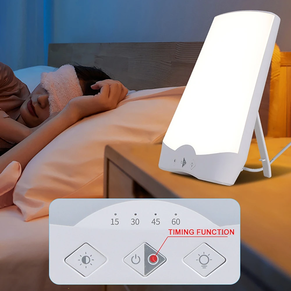 Intelligent Phototherapy Light with Timer Touch Control 3000K/6500K Stepless 3-level Adjustable LED Bionic Sunlight  Night Light