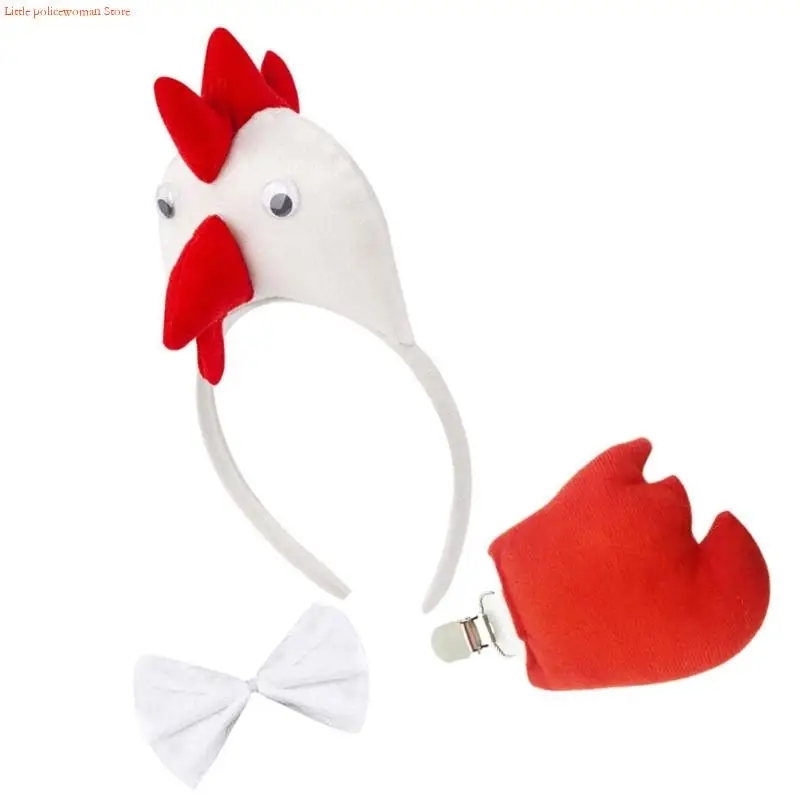 F92D Thanksgiving-outfits Thanksgiving Turkije-kostuums Set Turkije-hoofdband, vlinderdas, Turkije-staart