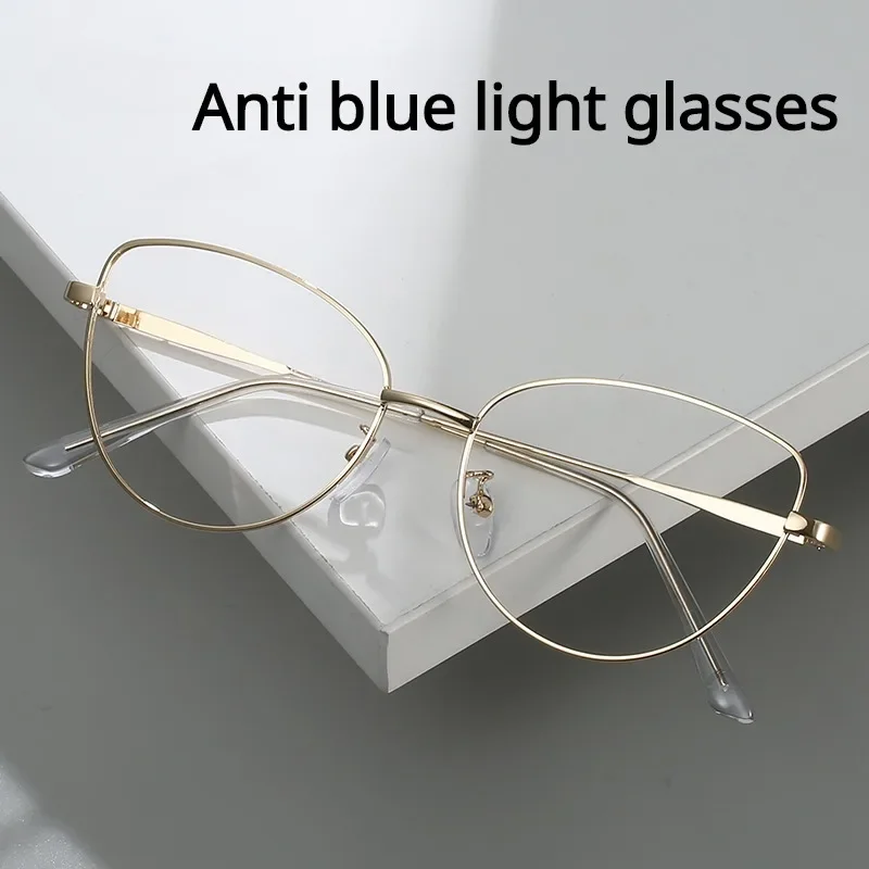 New Retro Anti Blue Light Glasses Fashionable Metal Color Changing Glasses Frame Luxury Brand Designer Anti Blue Light Glasses