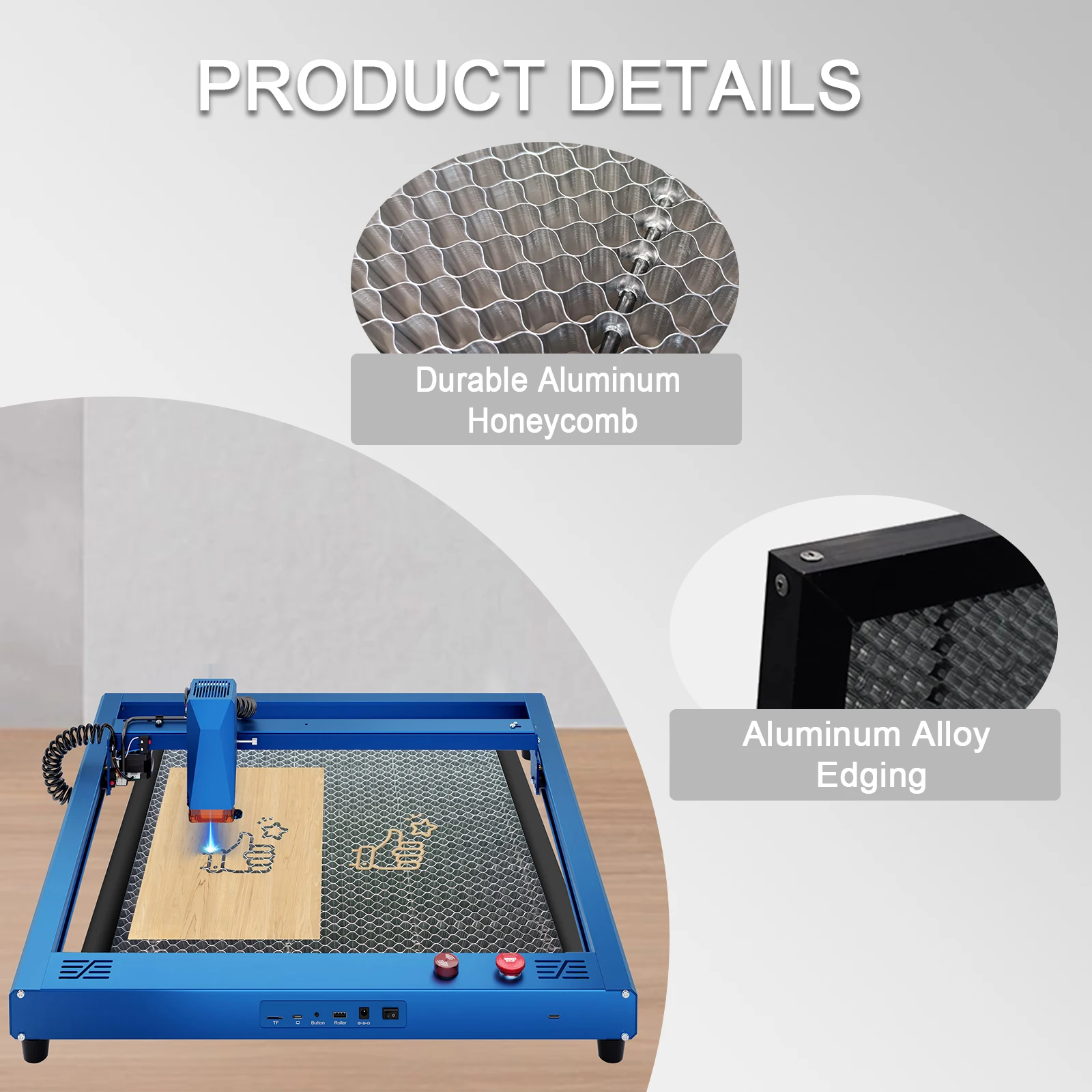 Cama láser de panal: mesa de trabajo de 400 × 400 × 22 mm para Xtool D1 /D1 Pro y la mayoría de las máquinas cortadoras y grabadoras