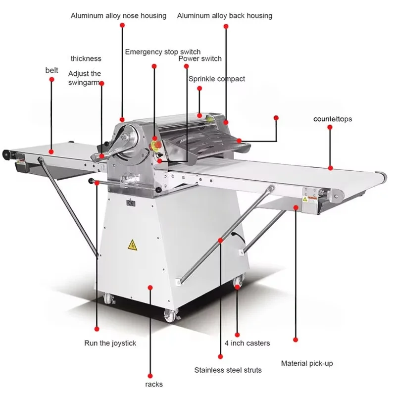 Mini Compact Dough Sheeter Electric Pastry Dough Laminator Croissant Dough Roller Make Flaky Sheets for Home Artisan Pastry