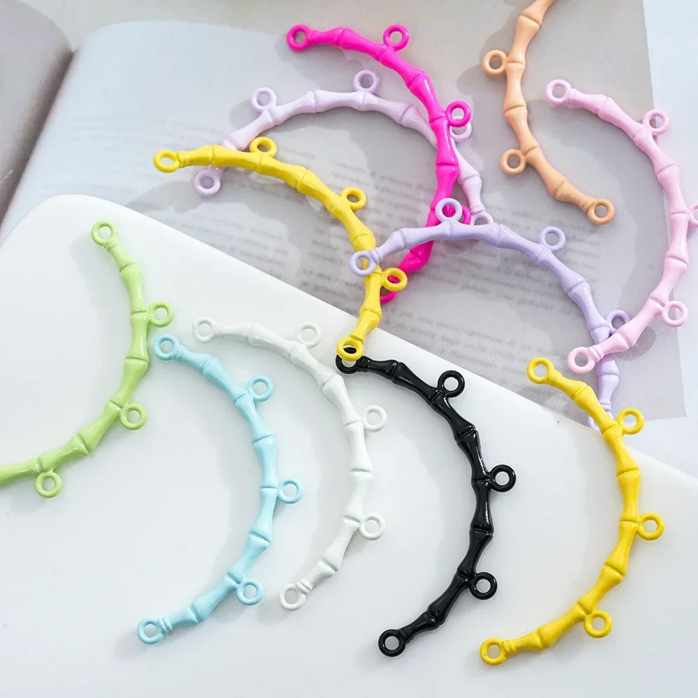 5 Stuks Legeringen Bamboe Met Ring Bocht Ketting Armband Laag Hanger Borgtocht Connector Voor Diy Sieraden Maken Multi-Streng Sluiting