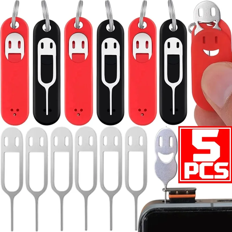 1/5pcs Detachable Keyring Card Pin Portablb Phone SIM Card Key Chain Removal Tool Anti-Lost Mini Cute Keychain Charm for Phones