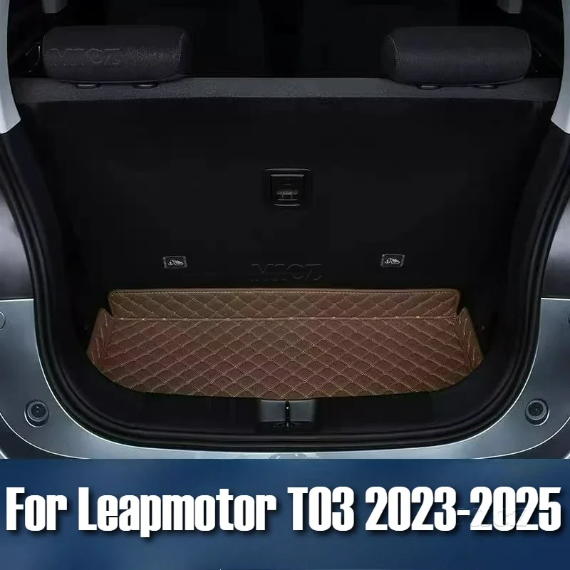 

Автомобильные аксессуары для Leapmotor T03 2023 2024 2025, водонепроницаемый багажник, противоскользящий багажник, задний напольный коврик для багажника, коврик для хранения
