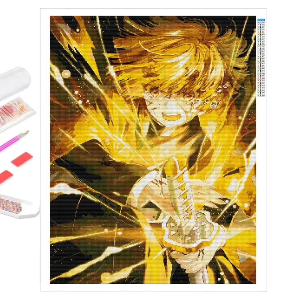 5D Diamond Painting New Demon Slayer Full Diamond Embroidery Anime Character Mosaic Picture DIY Rhinestone Art Home Decoration