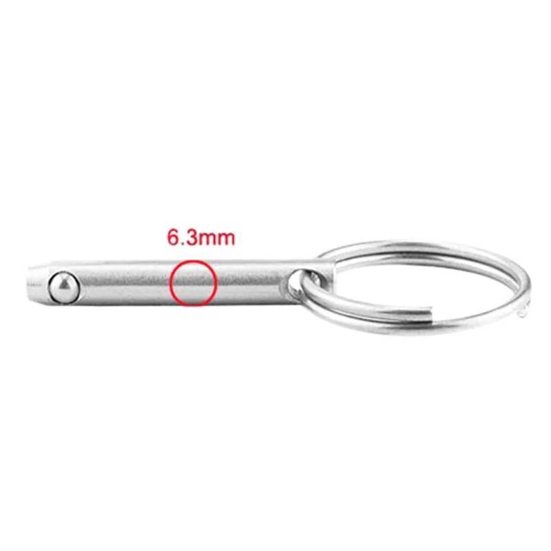 4 Buah 6.3Mm Marine Grade 1/4 Inci Quick Release Ball Pin Boat Bimini Top Deck Zawias Marine