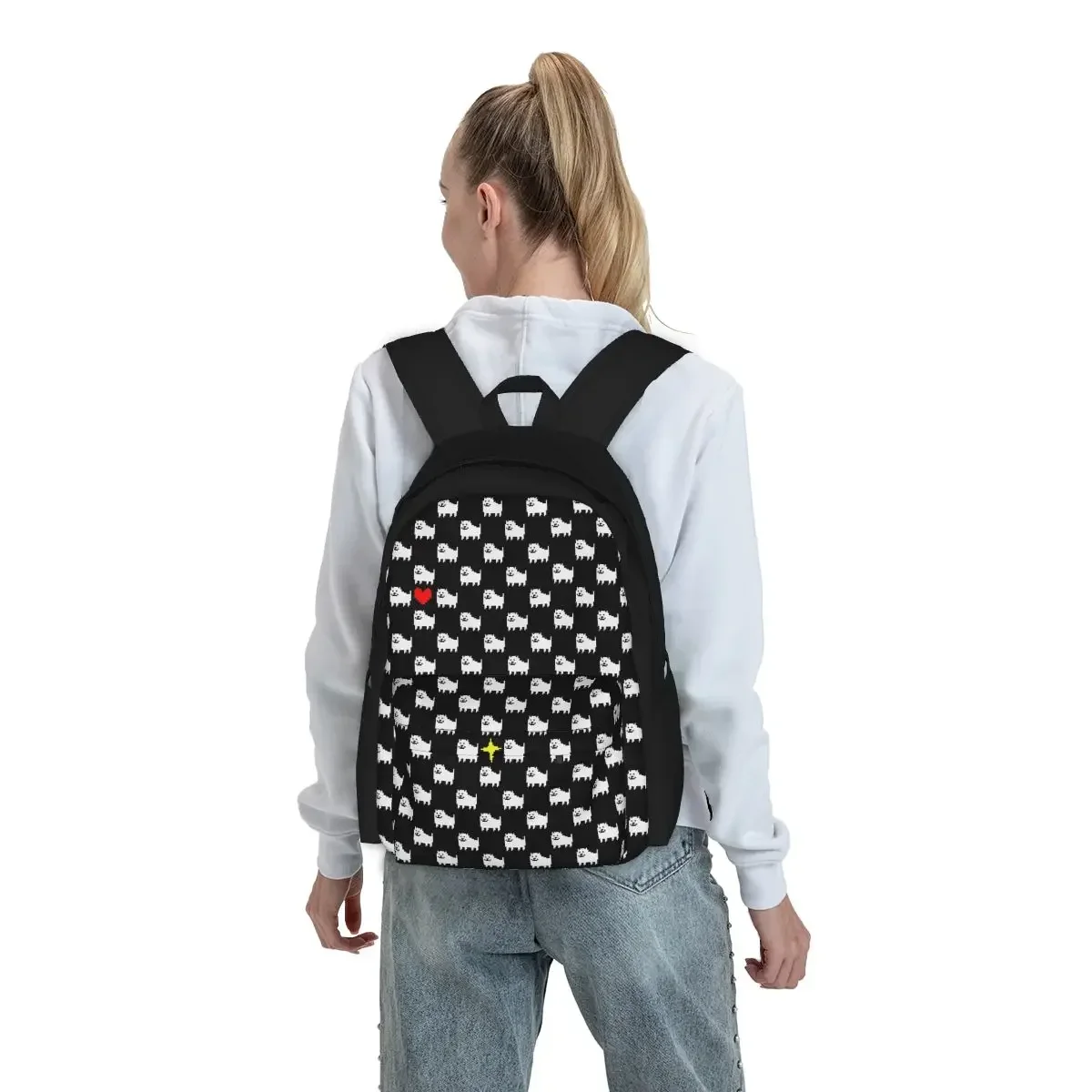 Undertale Dog Heart Backpacks Boys Girls Bookbag Students School Bags Cartoon Kids Rucksack Laptop Rucksack Shoulder Bag