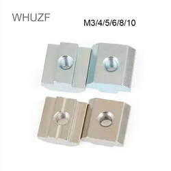 WHUZF M3 M4 M5 M6 M8 M10 T Block Square Nuts T-Track Sliding Hammer Nut for Fastener Aluminum Profile 2020 3030 4040 4545