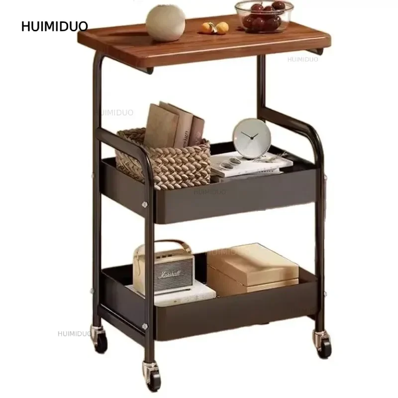 Multifunctional Mobile Kitchen Storage Cart with Multi-Tier Shelves