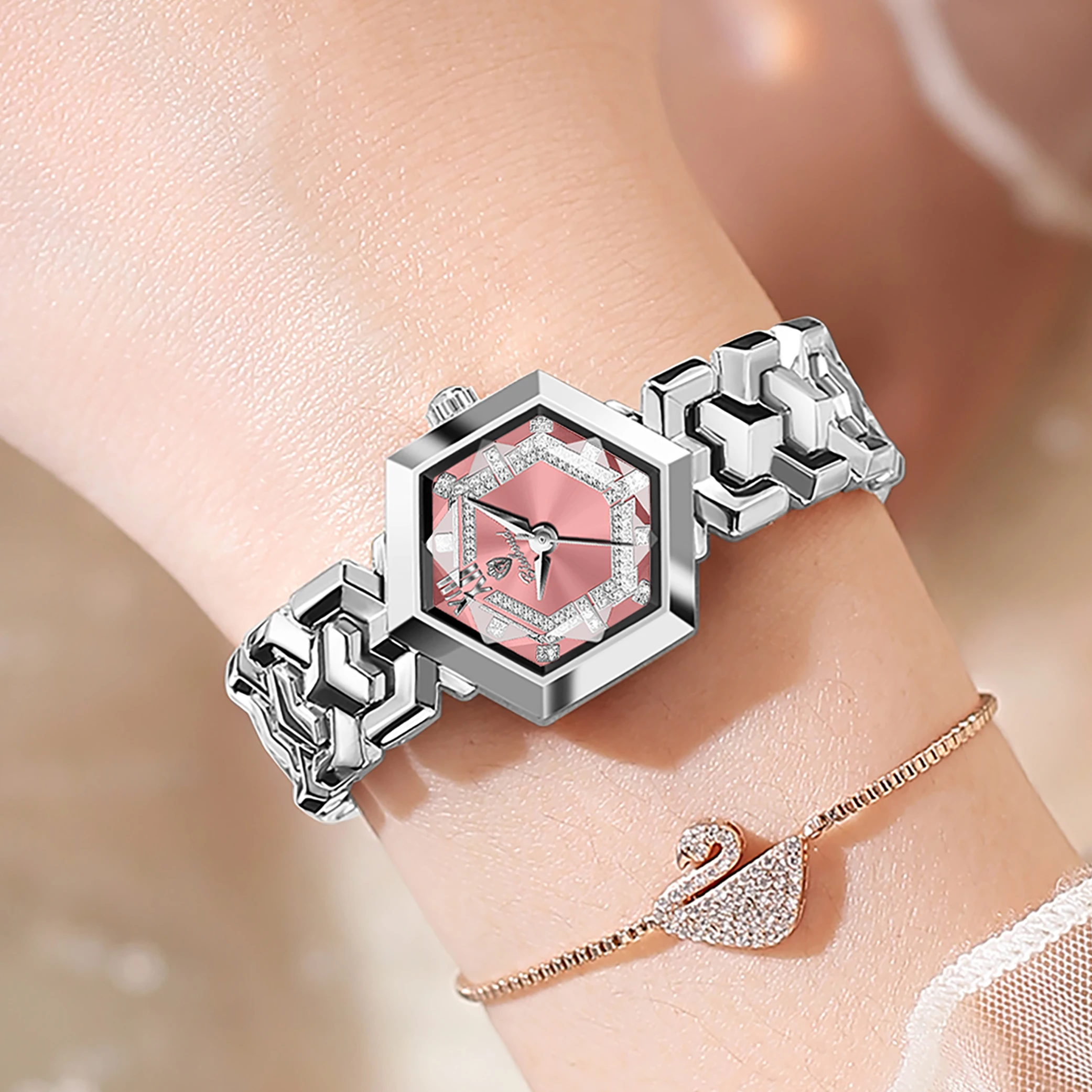 Orologio da uomo creativo a tema notte stellata di BINBOND, orologio meccanico automatico in acciaio inossidabile, luminoso e impermeabile, m da uomo