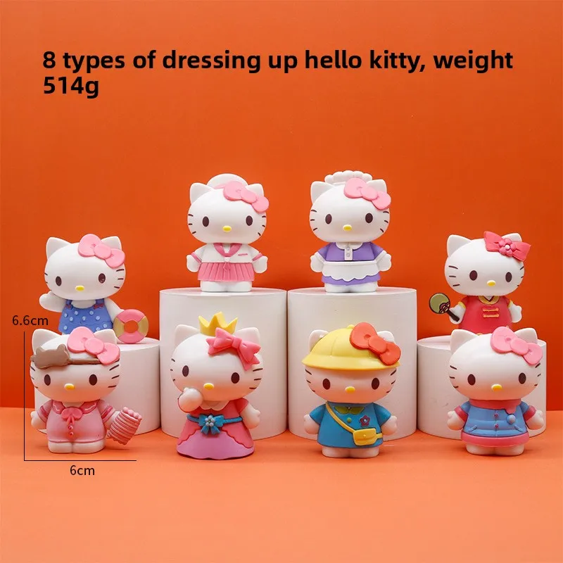 Vestir diario KT escena de la vida Hello Kitty muñeca figura coche control central carga ornamento niña corazón regalo de escritorio