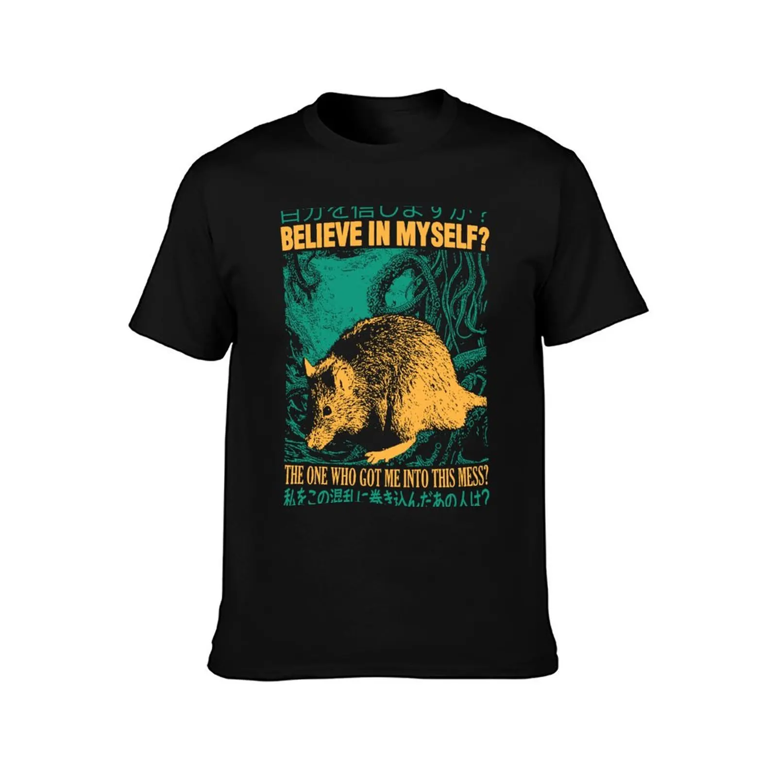 BELIEVE IN MYSELF Rat T-Shirt Large Size Casual Short Sleeve Top T-Shirt