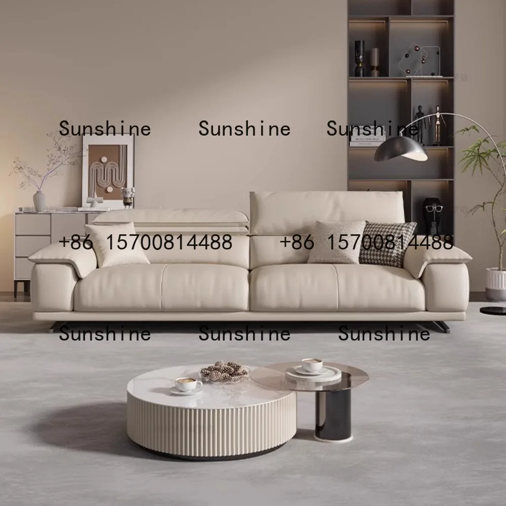 

Genuine Leather Italian Living Room Sofa Luxury Lounge Designer Minimalist Sofas Modern Family Muebles Furniture Decoration