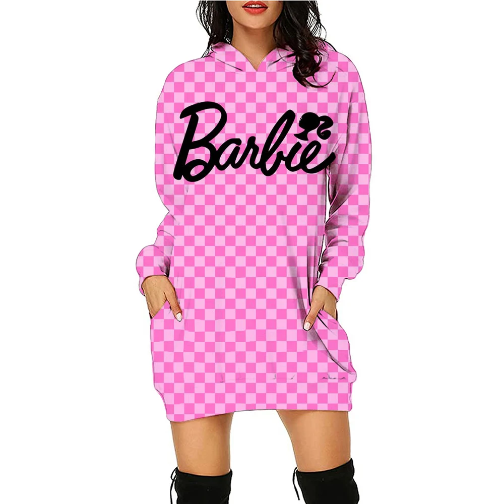 Streetwear Women Clothing Y2k Dress Clothes Women Hoodies Pullover Barbie Princess print Casual Autumn Harajuku Sweatshirts Dres