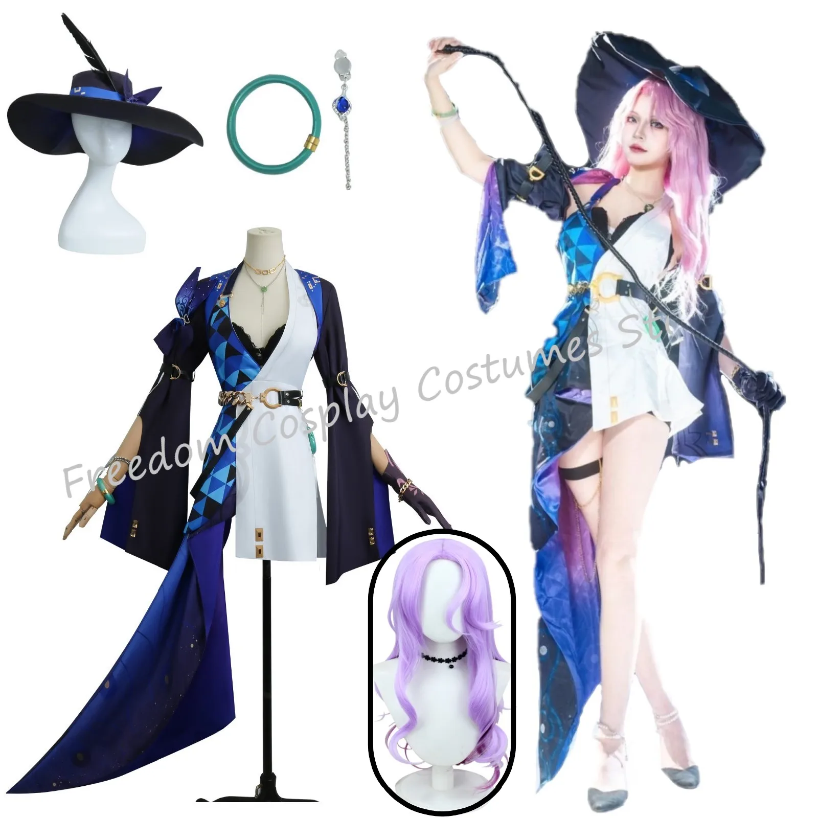 

Game Honkai Star Rail Jade Cosplay Costume sexy Dress Full Set Outfit Uniform Hat Anime Role Play Carnival Party Comic wig Prop