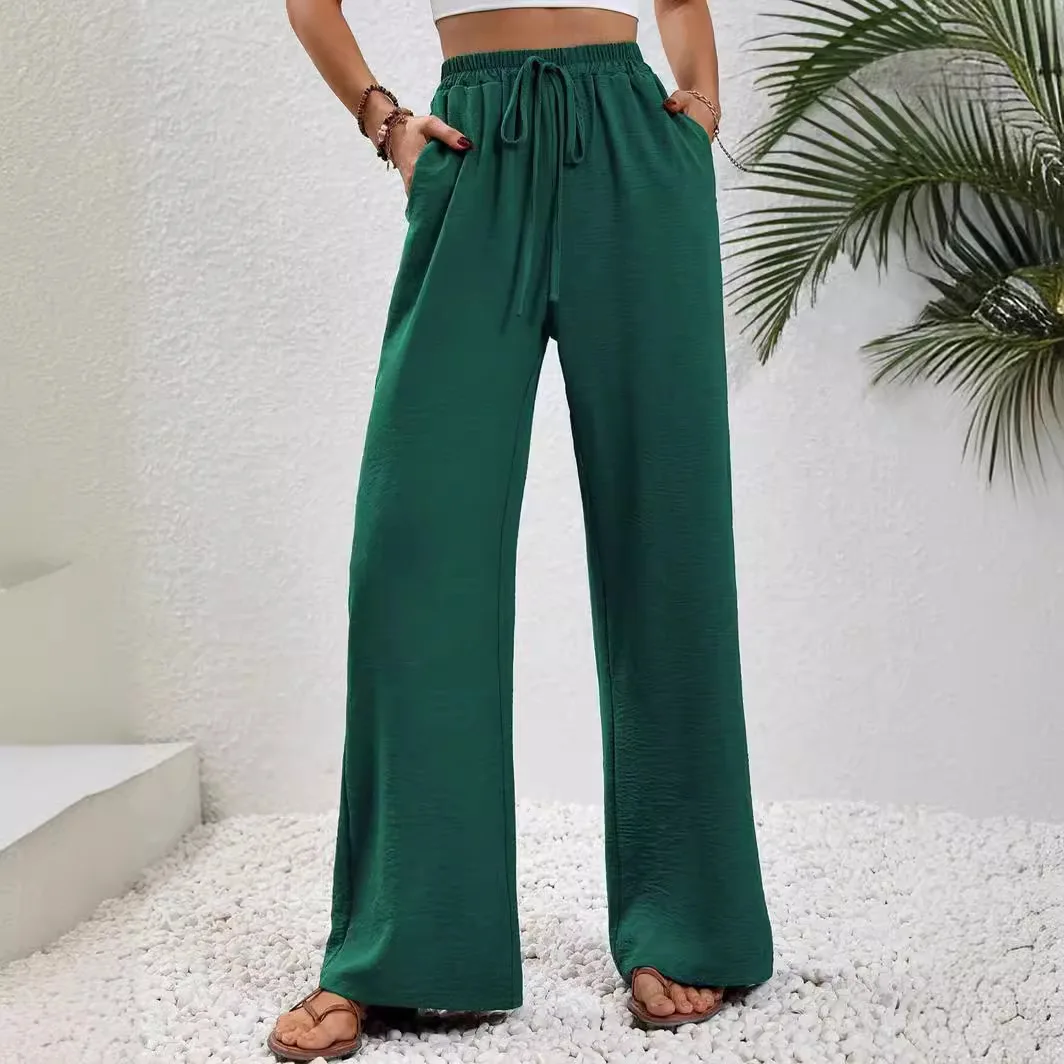 Women's Trousers Fashion Streetwear Basic Straight Casual Slim Striped Pants Ladies Sexy Solid Simple Versatile Long Trousers