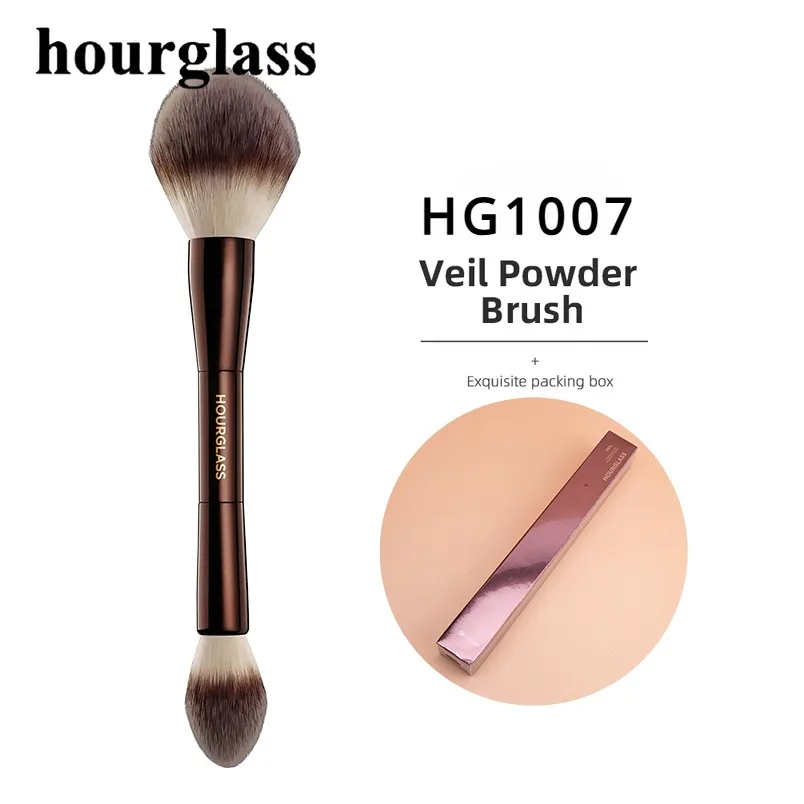 Hourglass Double-ended Makeup Brush Powder Blusher Brush Soft Wool Fiber Strong Grasping Powder Hourglass Brushes Makeup Tools