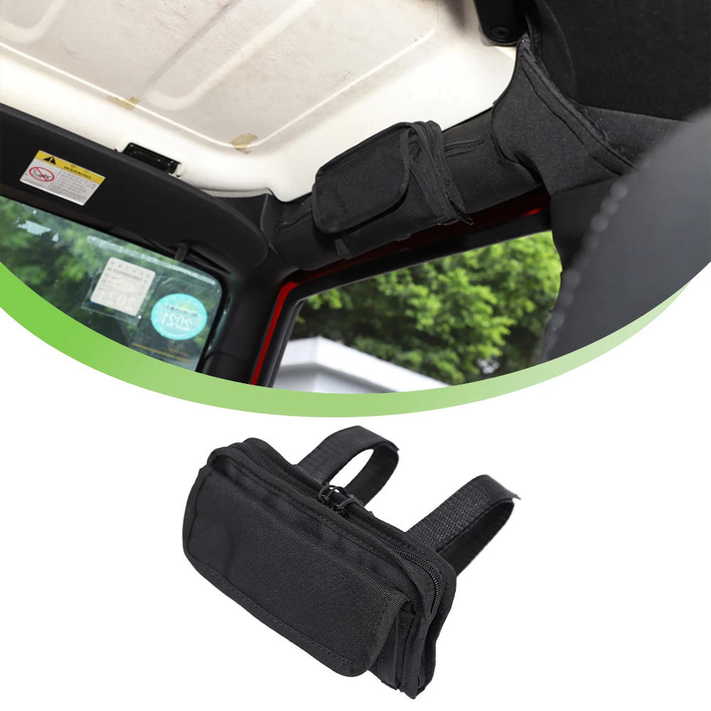 Car Roll Bar Grab Handle Sunglasses Holder Storage Bag for Jeep Wrangler JL JK TJ Gladiator JT 1997-2025 Interior Accessories