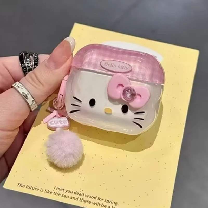 Защитный чехол Hello Kitty для наушников Apple AirPods 1 2 3 4, чехол для наушников Bluetooth, подходит для чехла AirPods Pro 2, с брелоком