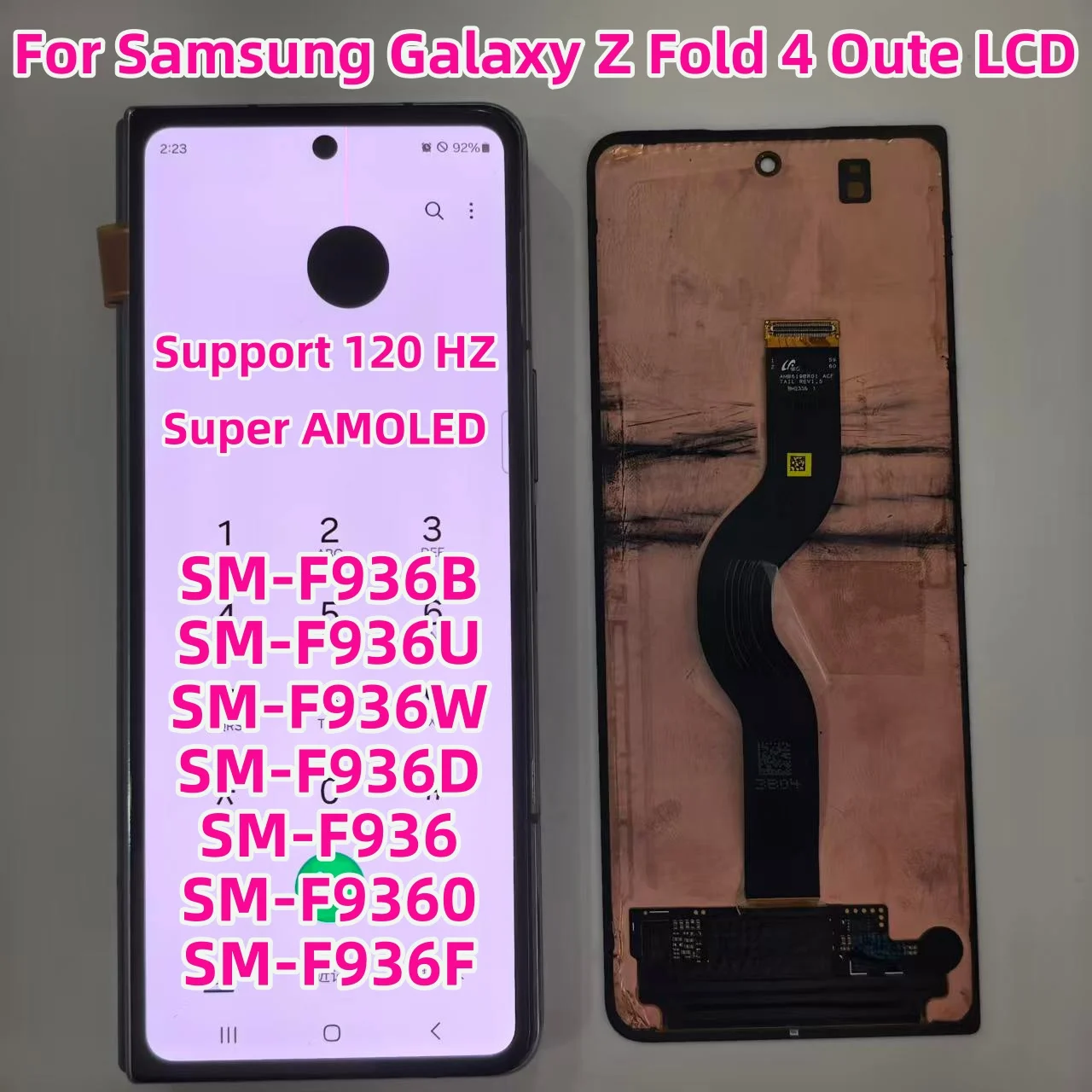 Super AMOLED Original For Samsung ZFold 4 SM-F936B F936U F936W F936D F936 F9360 Small LCD Oute LCD Display Touch Screen Assembly