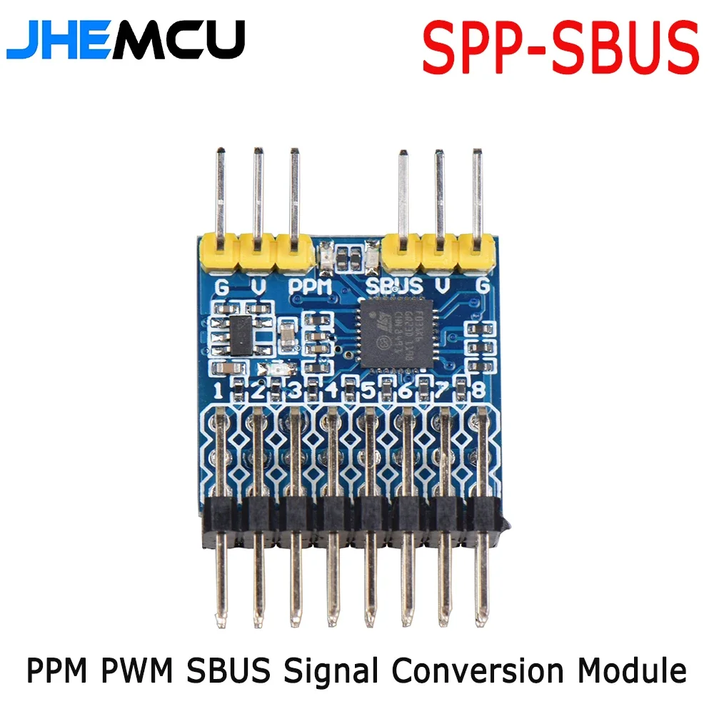 JHEMCU SPP-SBUS 8CH SPP Converter 15A 3.3-20V for PPM PWM SBUS Signal Conversion FLYSKY IA6B FRSKY X8R Receivers