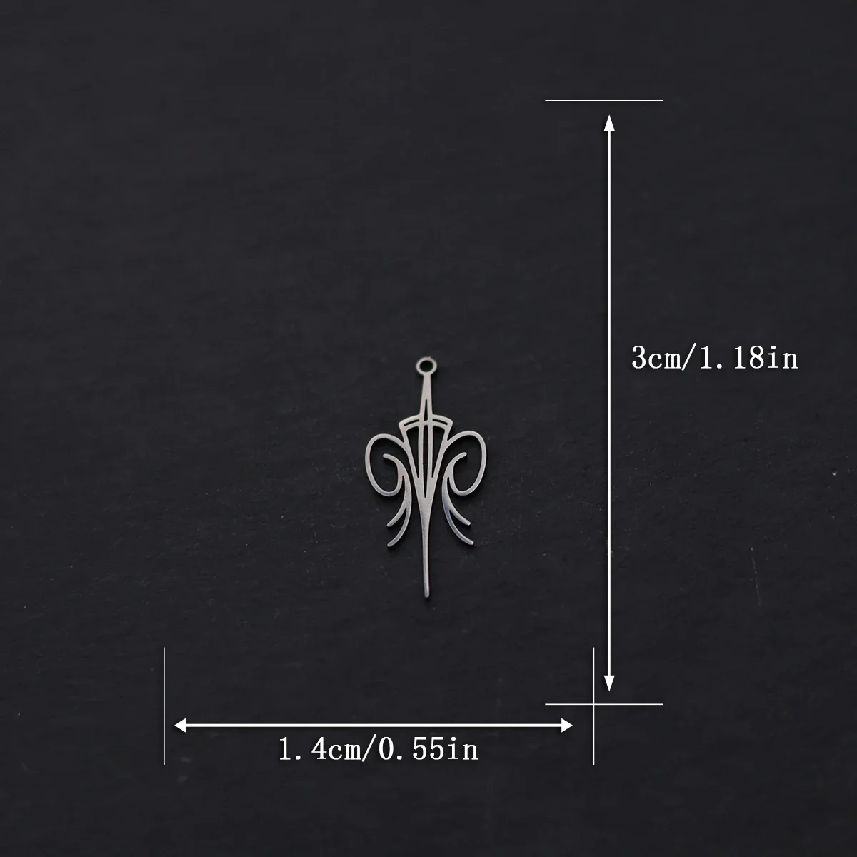 3pcs Fleur De Lis Flower Sword Charms Stainless Steel Floral Pendant for DIY Jewelry Making Necklace Earrings Accessories