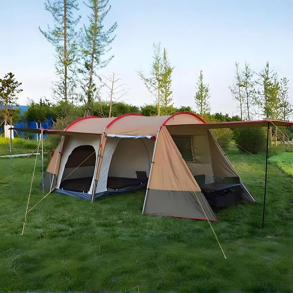 

Палатка для 6 человек для семейного кемпинга, походов и пикников - водонепроницаемая и с защитой от солнца