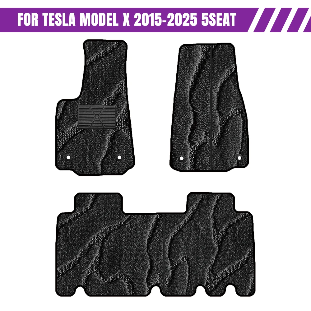 

For Tesla Model X 2015–2025 5Seat Car-Specific Fit Car Mat Interior Accessories Waterproof Non-Slip Car Floor Mats Full Set