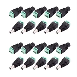 Adaptador de enchufe coaxial Cat5 a Bnc, conector hembra de CC, Av, BNC, UTP, para cámara de vídeo CCTV, Balun, 10 pares (20 piezas)