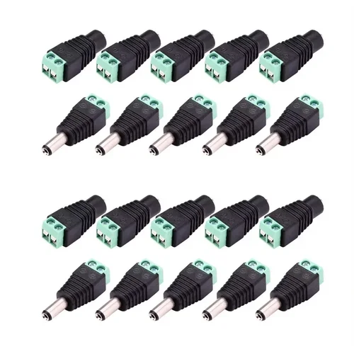 Imagen 1 del producto 10 pares (20 piezas) coaxial Cat5 a Bnc DC enchufe macho conector hembra DC adaptador de enchufe Av BNC UTP para cámara CCTV Video Balun